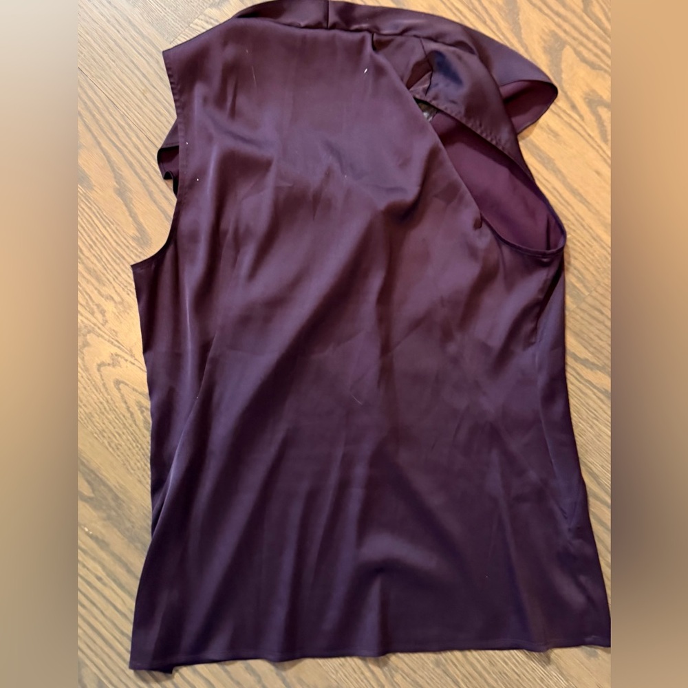 Ann Taylor eggplant Ruffle Sleeveless Blouse - Picture 3 of 5